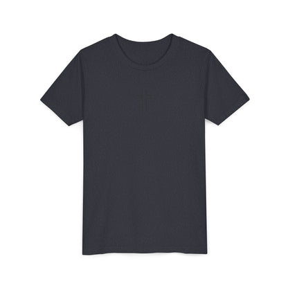 Minimalist | Youth Unisex Short Sleeve Tee with Cross Design