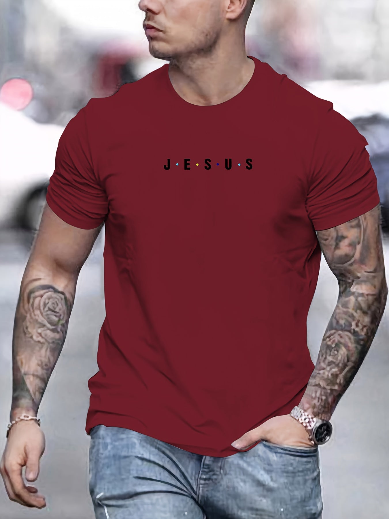 Jesus Minimalist Print Men's T-Shirt