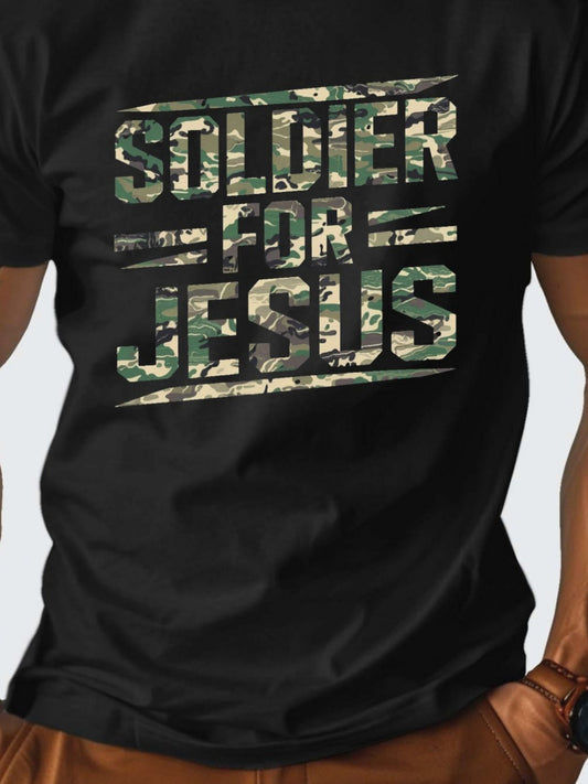 Soldier for Jesus Premium Cotton Graphic Men's T-Shirt