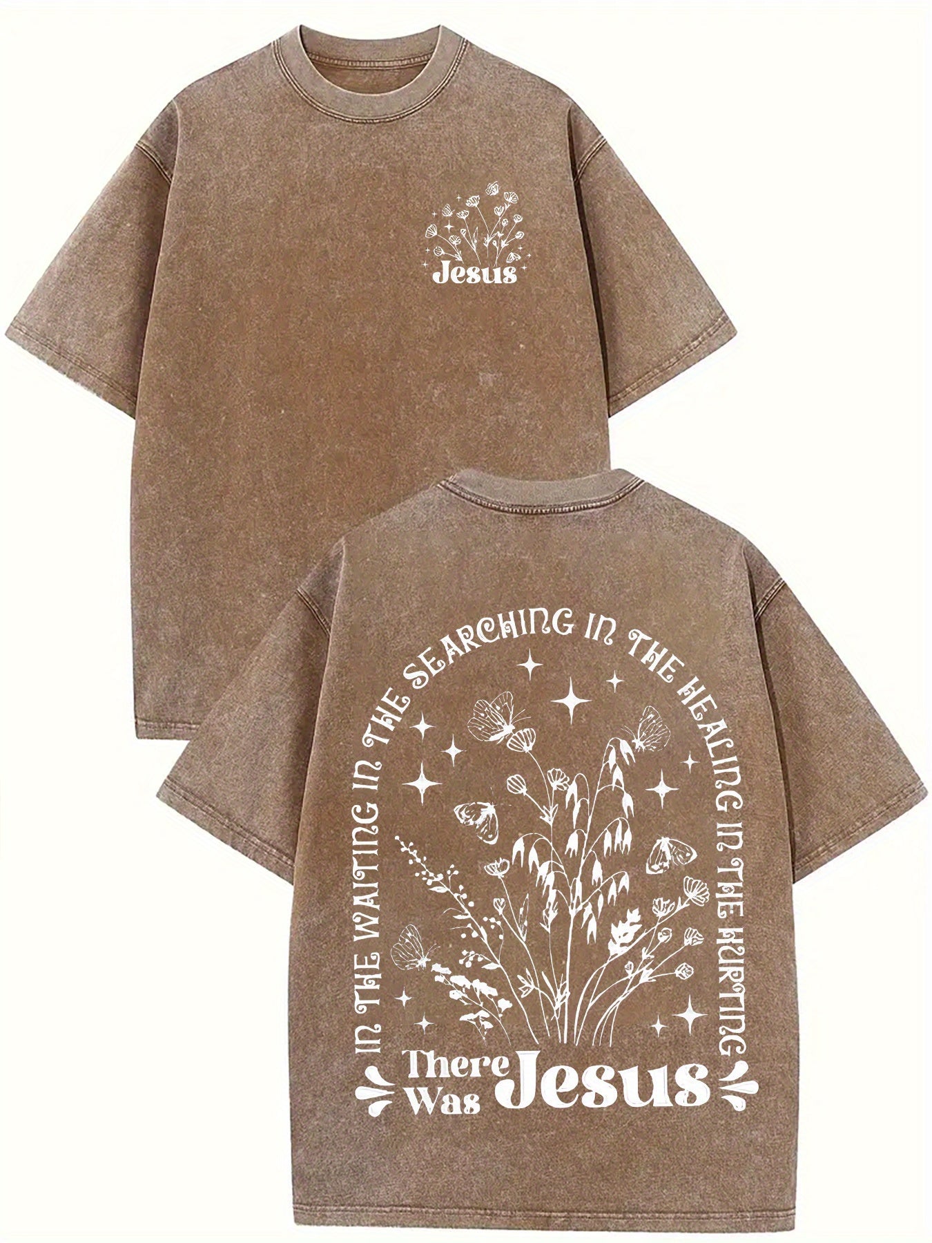 There was jesus Print Oversized Cotton Solid Drop Shoulder T Shirts for Men Vintage Streetwear Basic Tees Baggy Hip Hop Unisex Tops Acid Wash T shirt