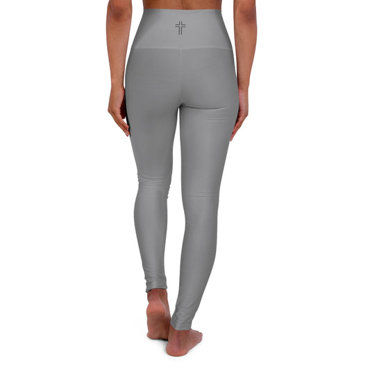 Minimalist | Muted High Waisted Fitness Leggings with Cross Design - Perfect for Faith & Fitness