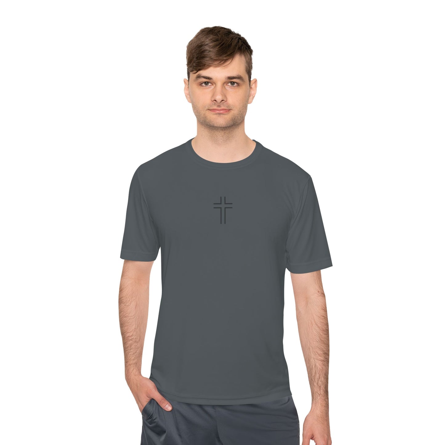 Minimalist | Unisex Moisture Wicking Tee with Cross Design