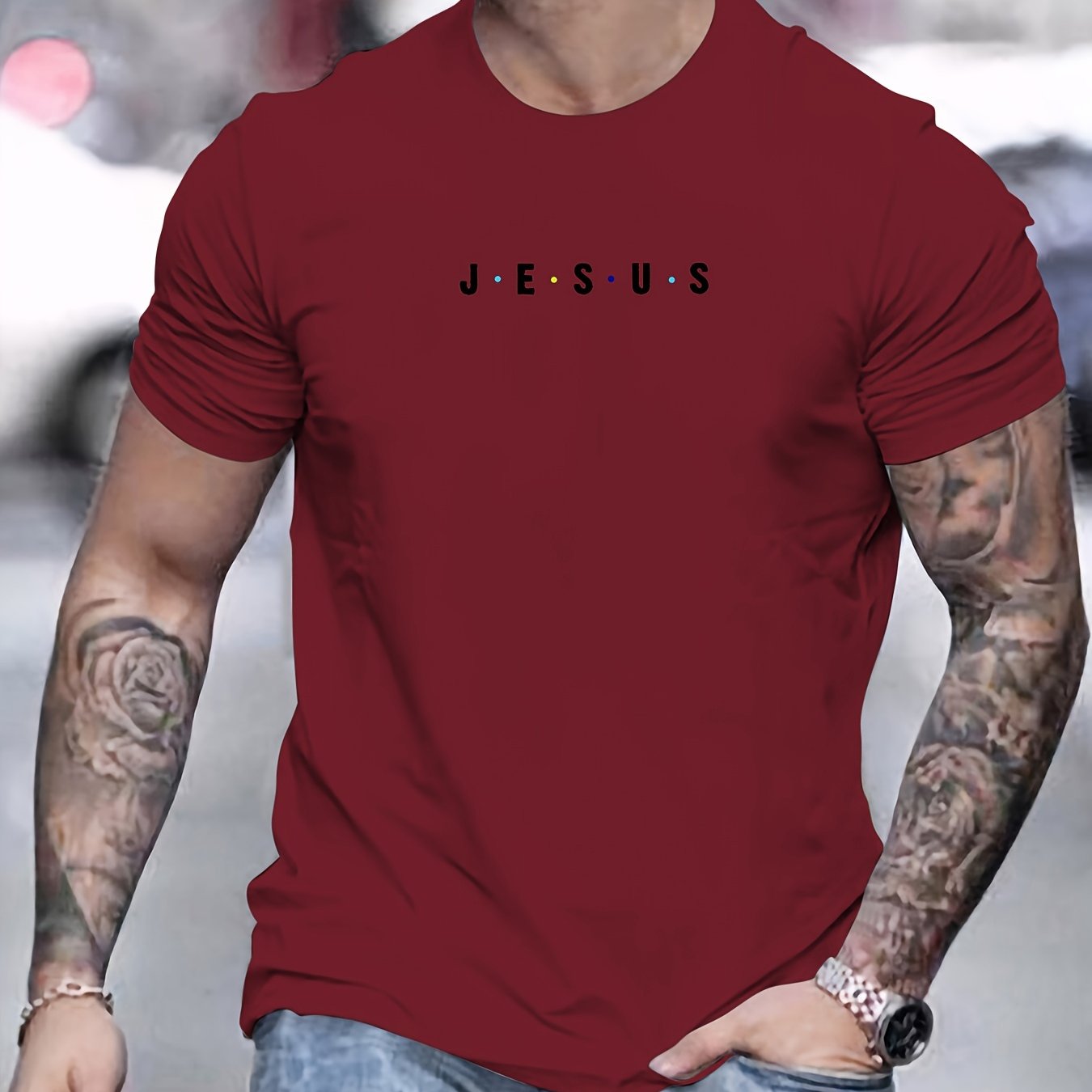 Jesus Minimalist Print Men's T-Shirt