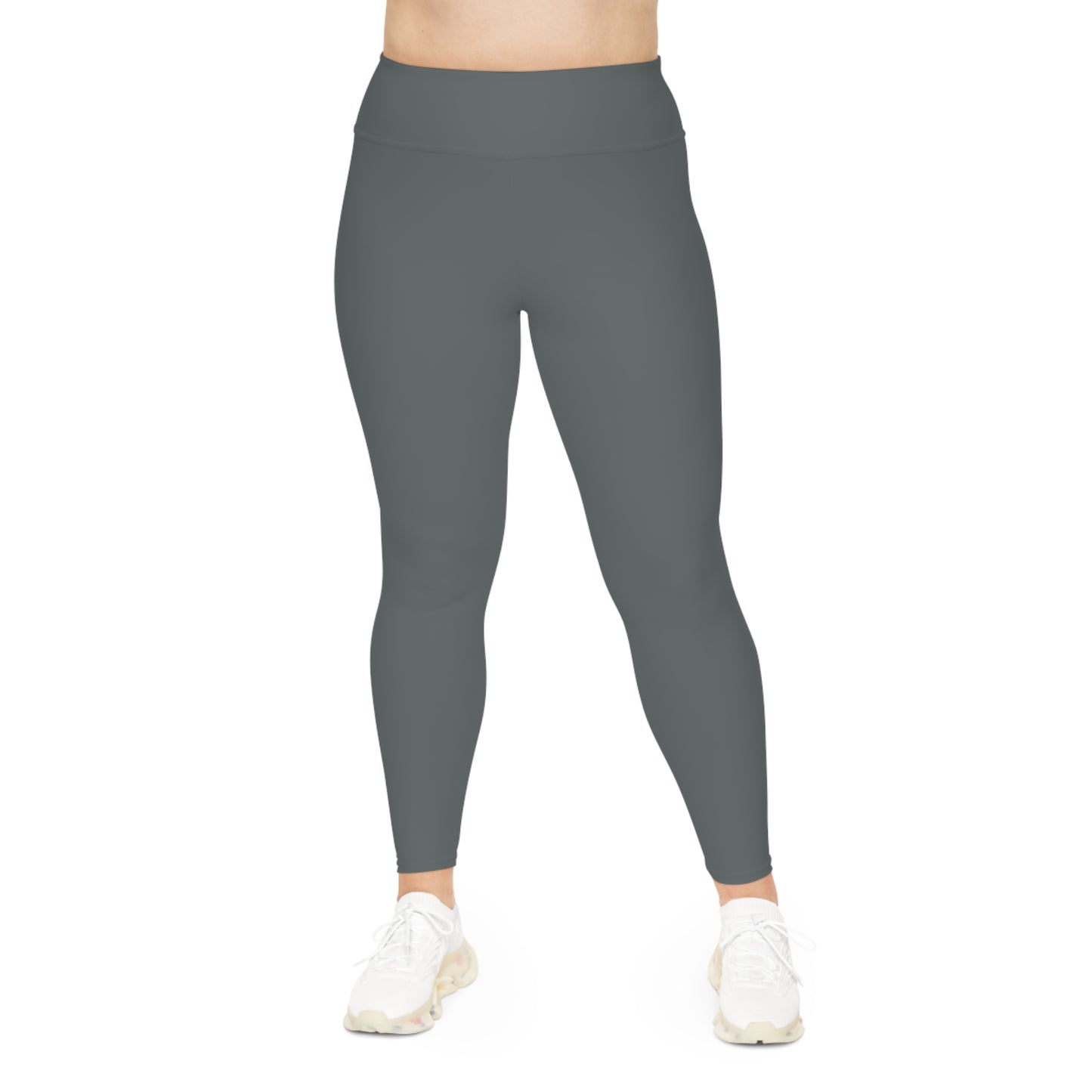 Minimalist | Muted Plus Size High Waisted Fitness Leggings with Cross Design - Perfect for Faith & Fitness