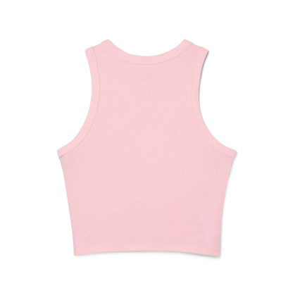 Minimalist | Women's Micro Rib Racer Cross Design Tank Top