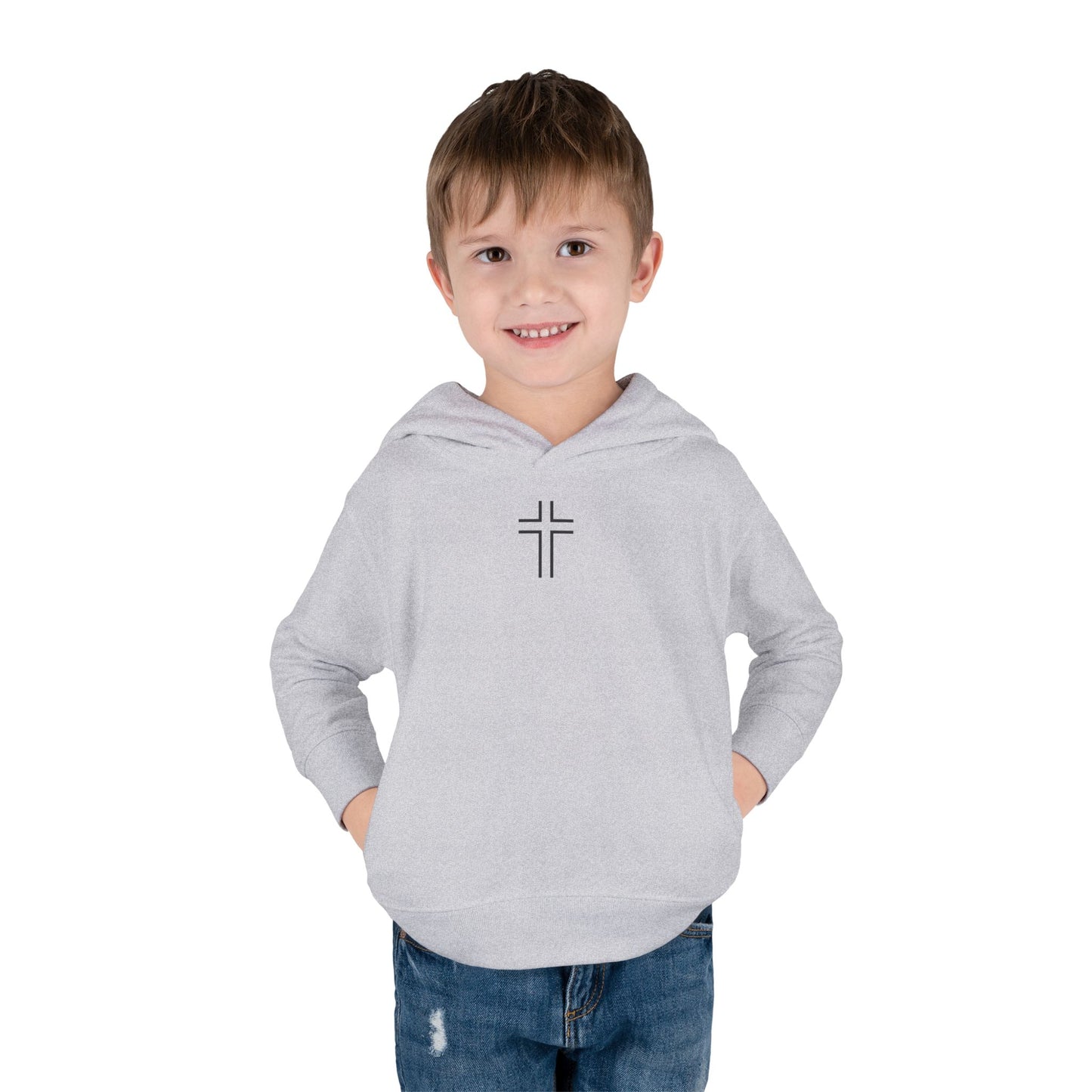 Minimalist | Toddler Fleece Hoodie with Cross Design