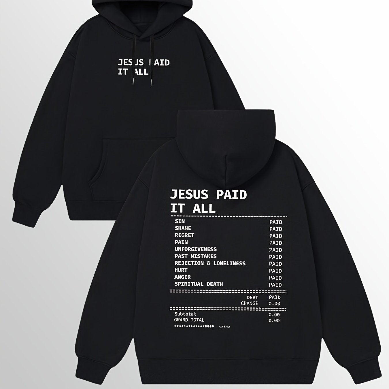 JESUS PAID IT ALL Men's Fleece Hoodie