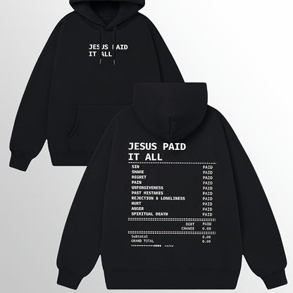 JESUS PAID IT ALL Men's Fleece Hoodie