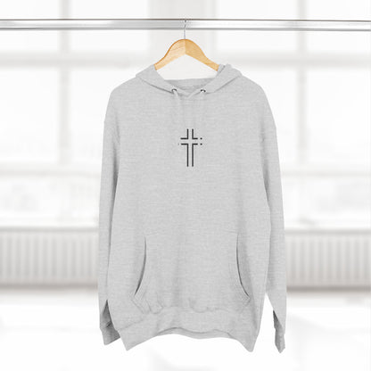 Minimalist | Unisex Fleece Hoodie with Cross Design