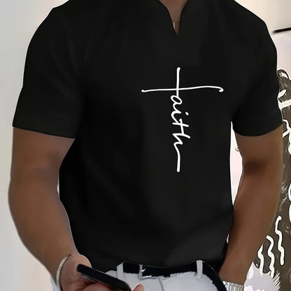 FAITH V-Neck Short Sleeve T-shirt For Men