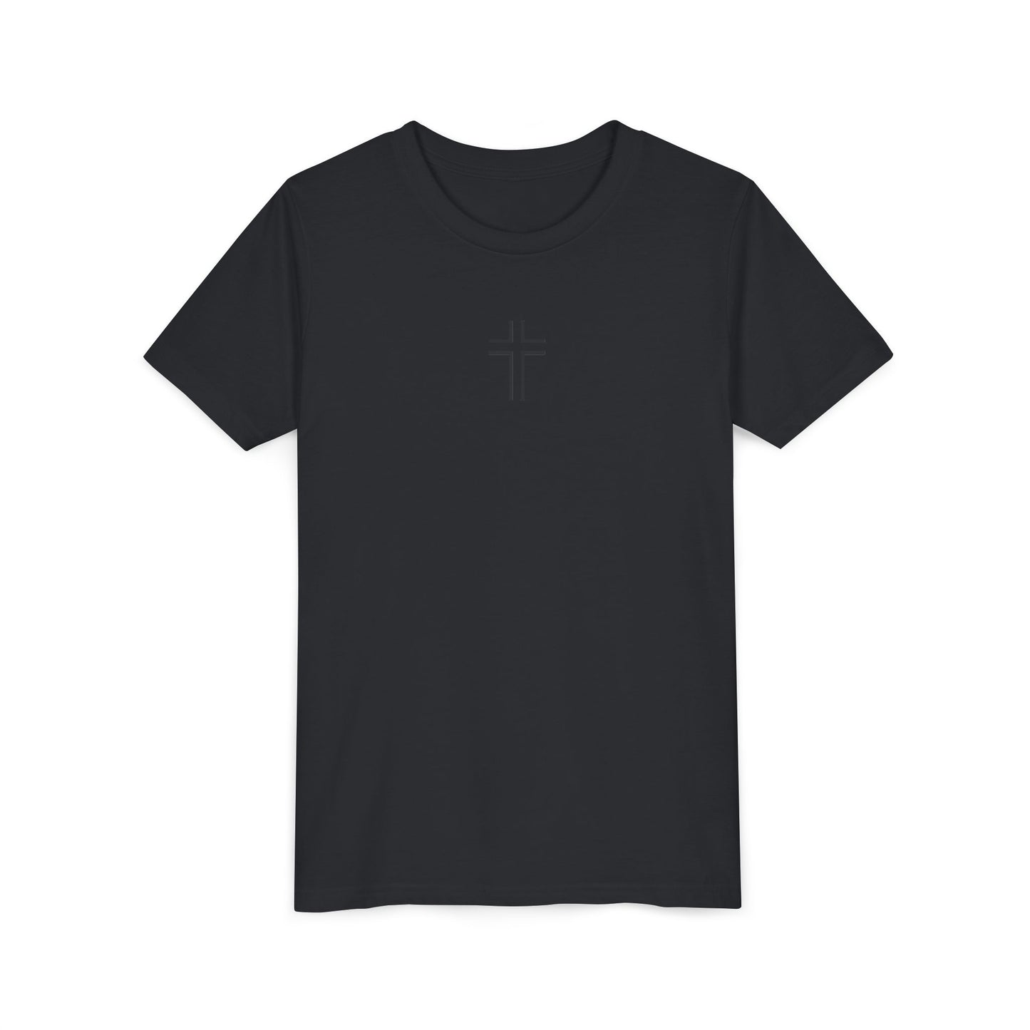 Minimalist | Youth Unisex Short Sleeve Tee with Cross Design