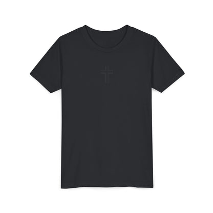 Minimalist | Youth Unisex Short Sleeve Tee with Cross Design