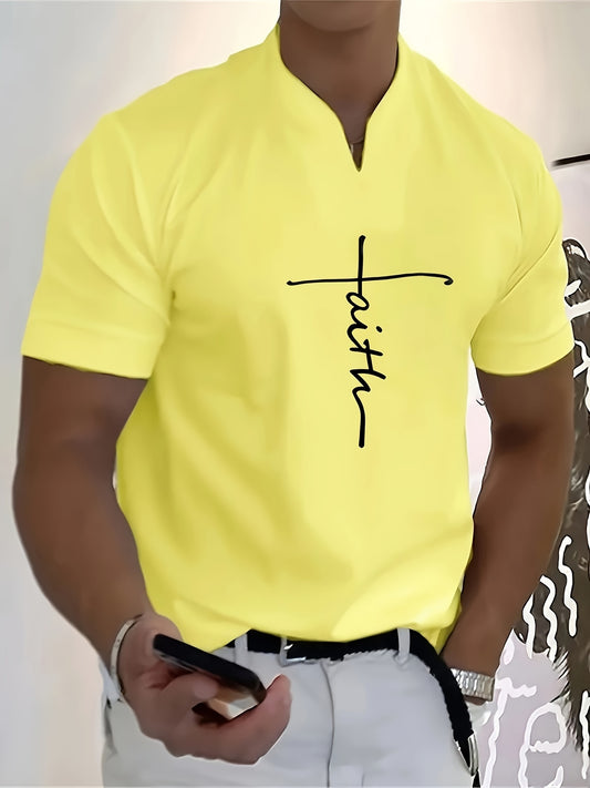 FAITH V-Neck Short Sleeve T-shirt For Men