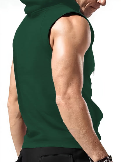 There's Power in the Name of Jesus Print Men's Sleeveless Hooded Tank Top