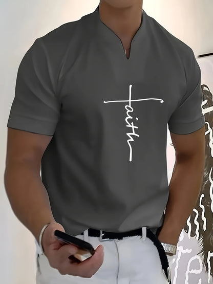 FAITH V-Neck Short Sleeve T-shirt For Men