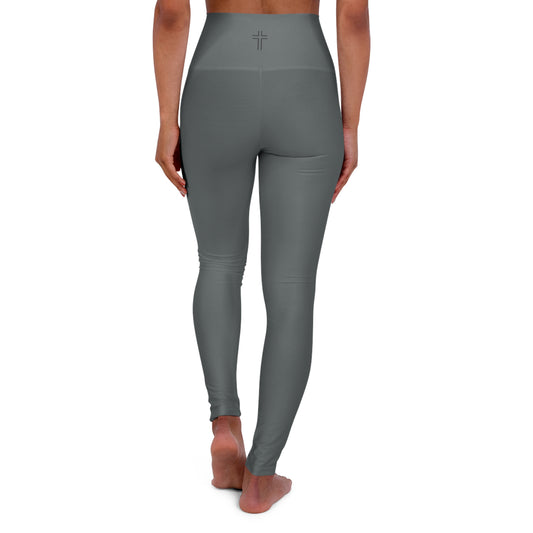 Minimalist | Muted High Waisted Fitness Leggings with Cross Design - Perfect for Faith & Fitness
