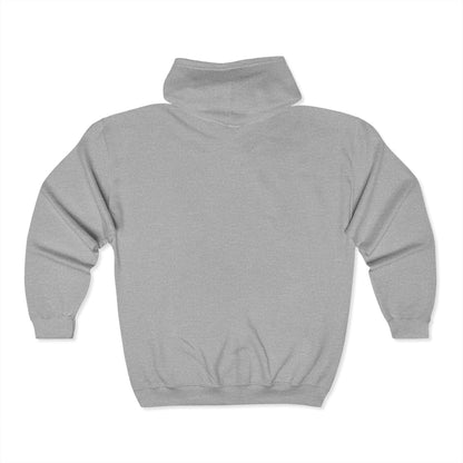Minimalist | Unisex Full Zip Hooded Sweatshirt with Cross Design