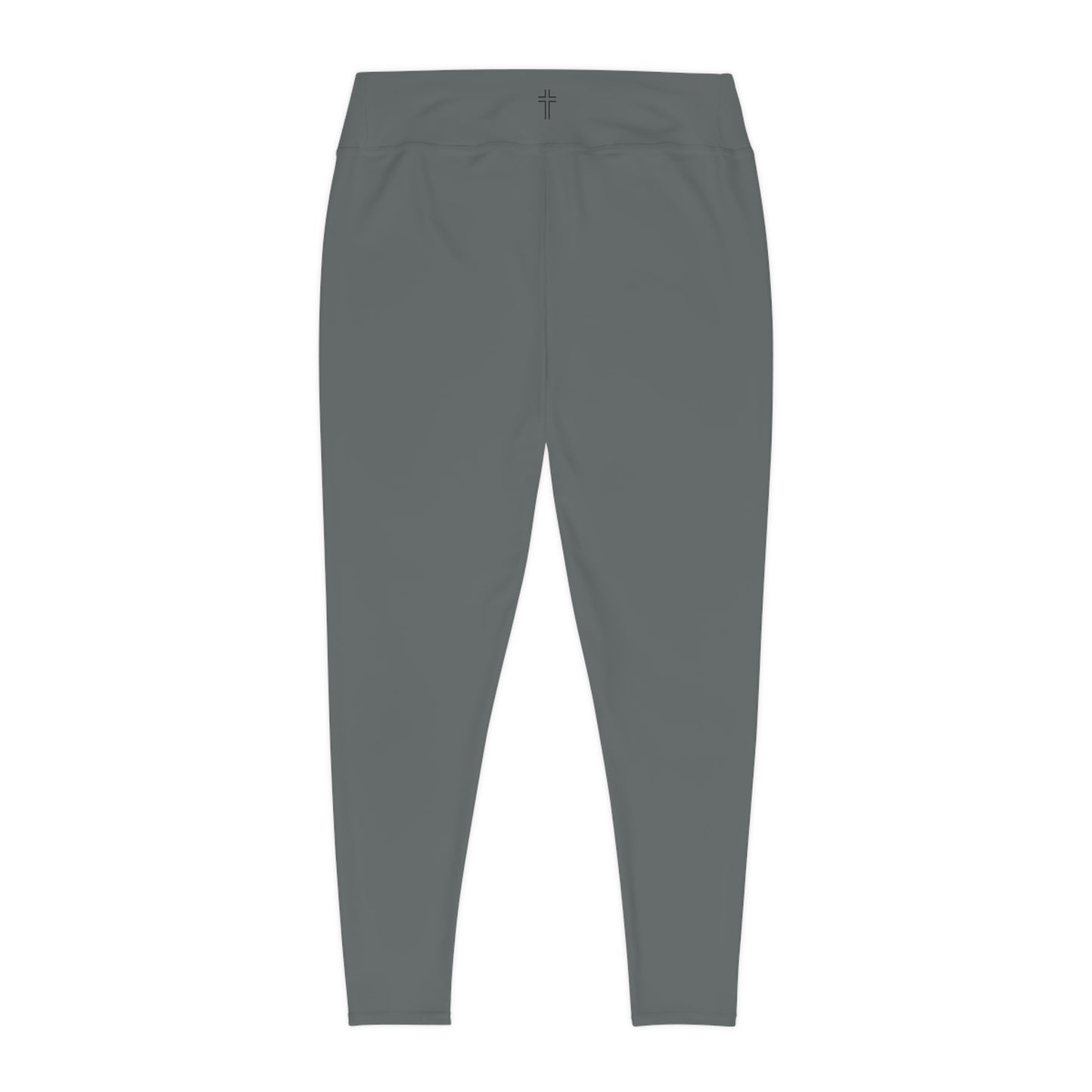 Minimalist | Muted Plus Size High Waisted Fitness Leggings with Cross Design - Perfect for Faith & Fitness
