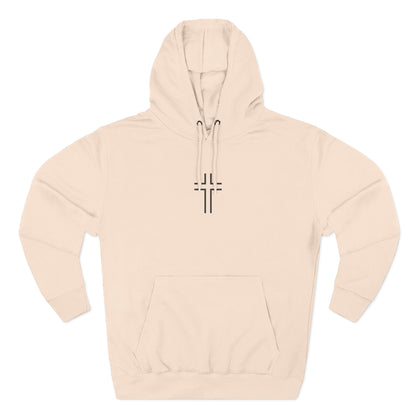 Minimalist | Unisex Fleece Hoodie with Cross Design