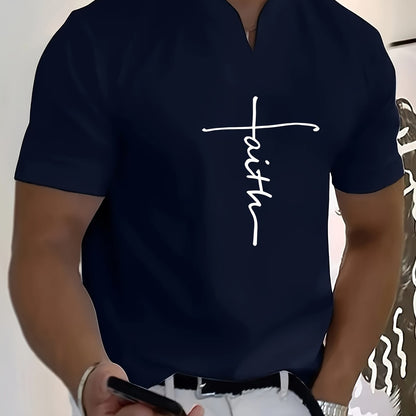 FAITH V-Neck Short Sleeve T-shirt For Men