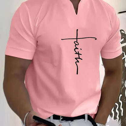FAITH V-Neck Short Sleeve T-shirt For Men