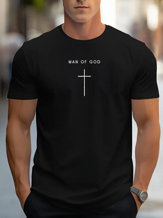 Men's 'for Man of God' Black T-Shirt - Soft Cotton