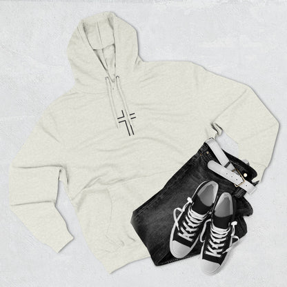 Minimalist | Unisex Fleece Hoodie with Cross Design