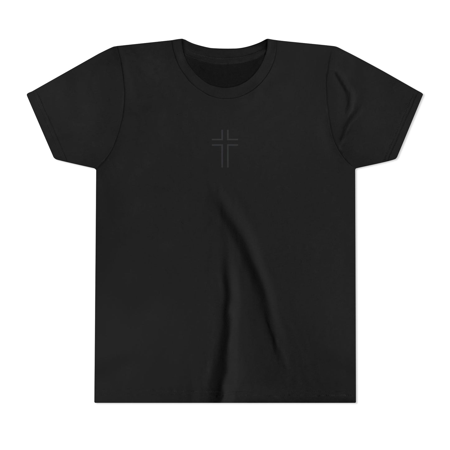 Minimalist | Youth Unisex Short Sleeve Tee with Cross Design