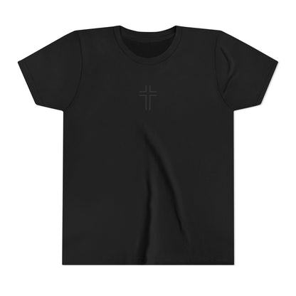 Minimalist | Youth Unisex Short Sleeve Tee with Cross Design