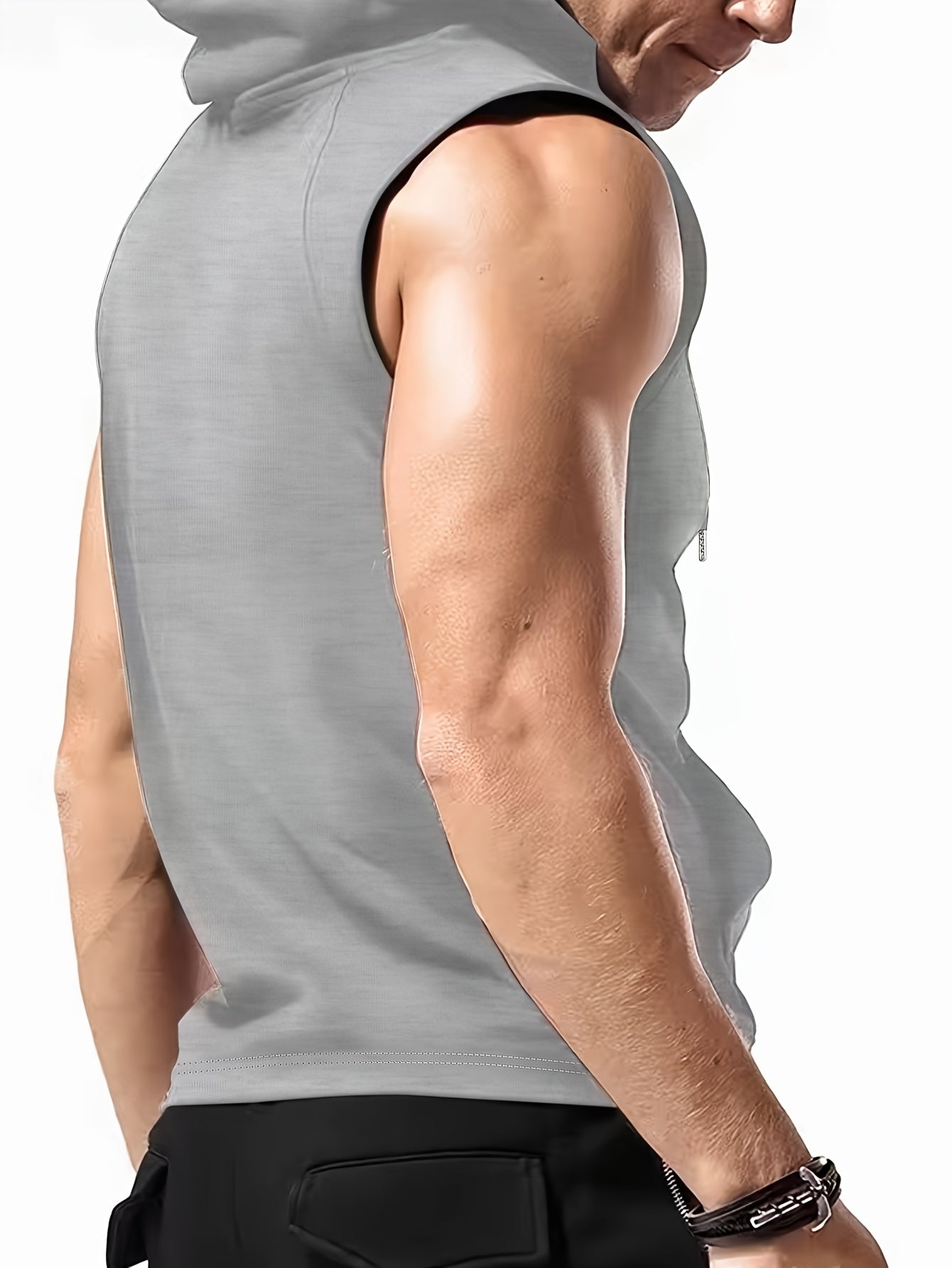 There's Power in the Name of Jesus Print Men's Sleeveless Hooded Tank Top