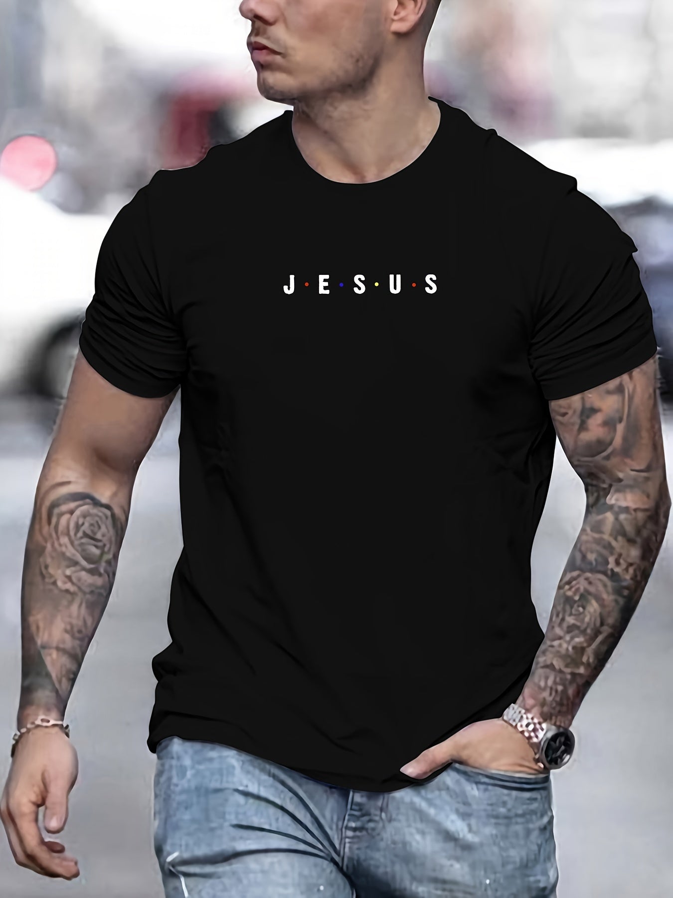 Jesus Minimalist Print Men's T-Shirt