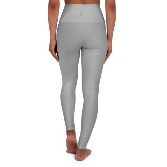 Minimalist | Muted High Waisted Fitness Leggings with Cross Design - Perfect for Faith & Fitness