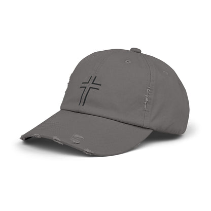 Minimalist | Unisex Distressed Cap with Cross Design