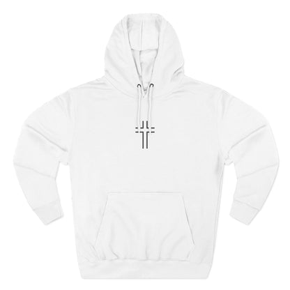 Minimalist | Unisex Fleece Hoodie with Cross Design