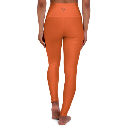 Minimalist | Color High Waisted Fitness Leggings with Cross Design - Perfect for Faith & Fitness