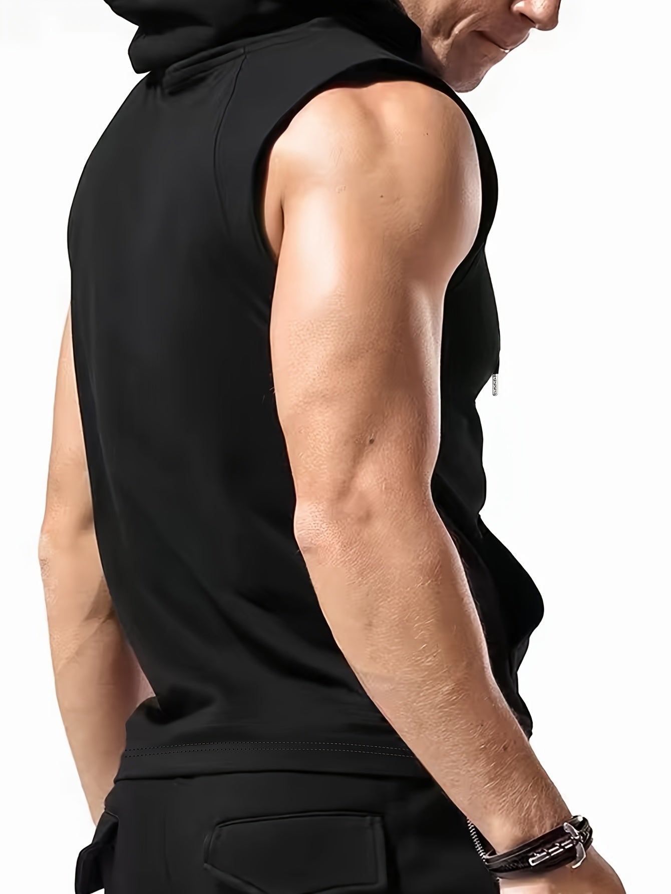 There's Power in the Name of Jesus Print Men's Sleeveless Hooded Tank Top