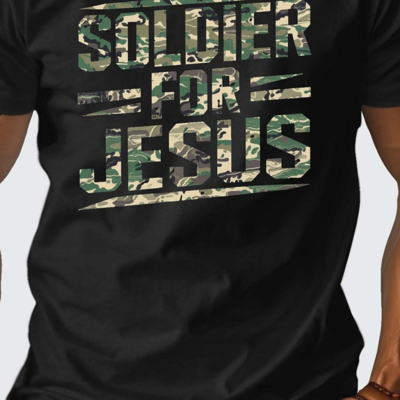 Soldier for Jesus Premium Cotton Graphic Men's T-Shirt