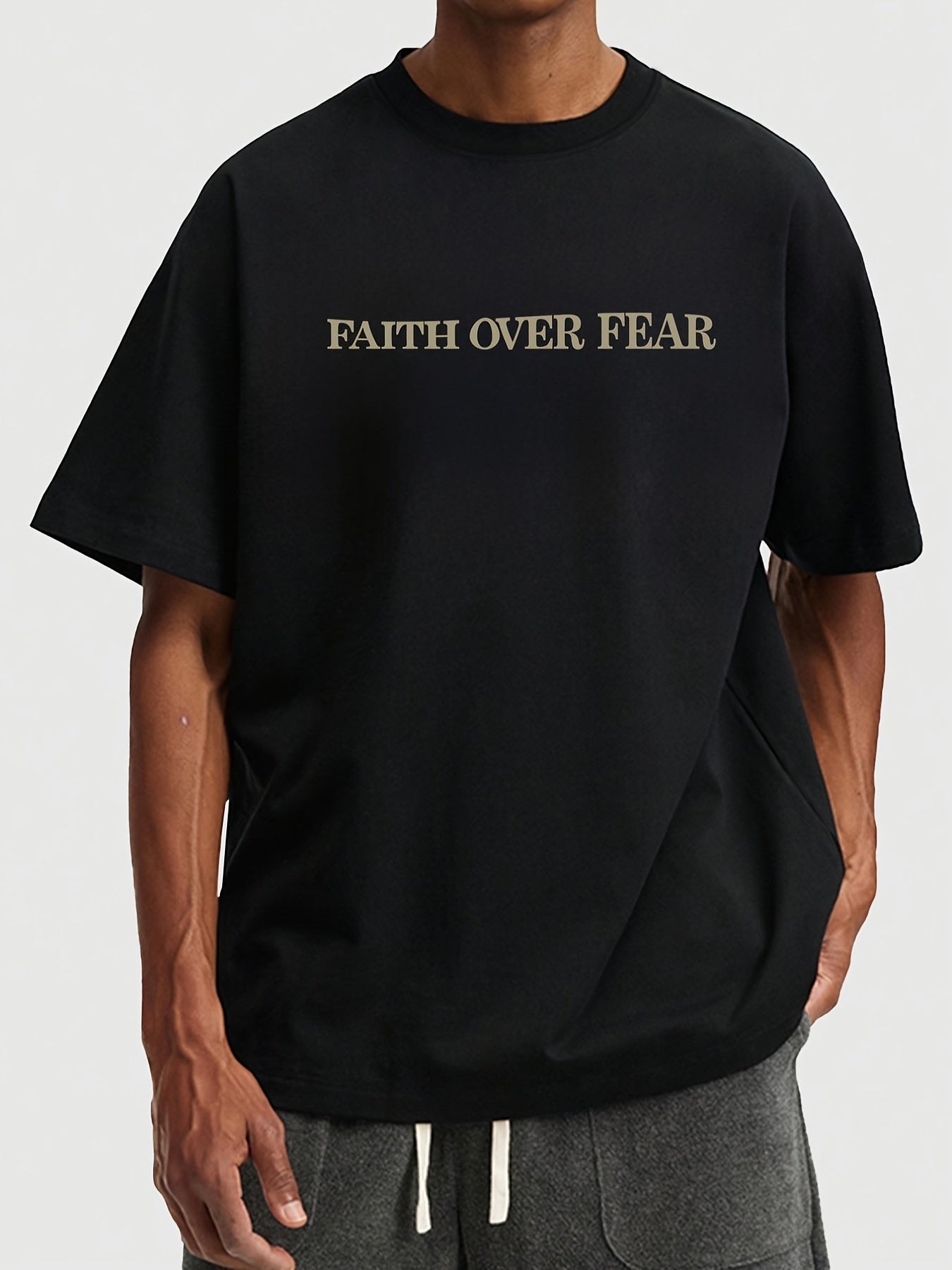 FAITH OVER FEAR Men's Casual T-Shirt