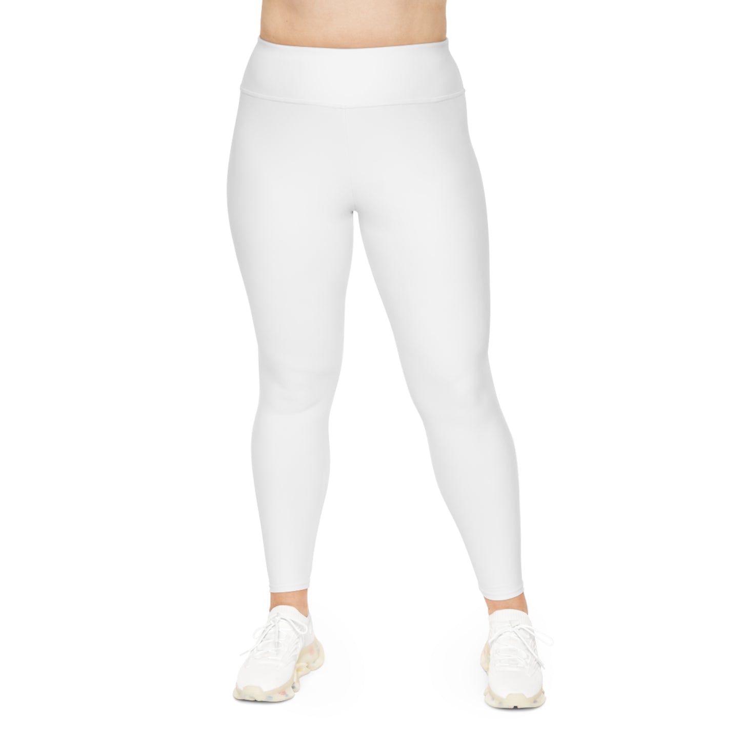 Minimalist | Muted Plus Size High Waisted Fitness Leggings with Cross Design - Perfect for Faith & Fitness