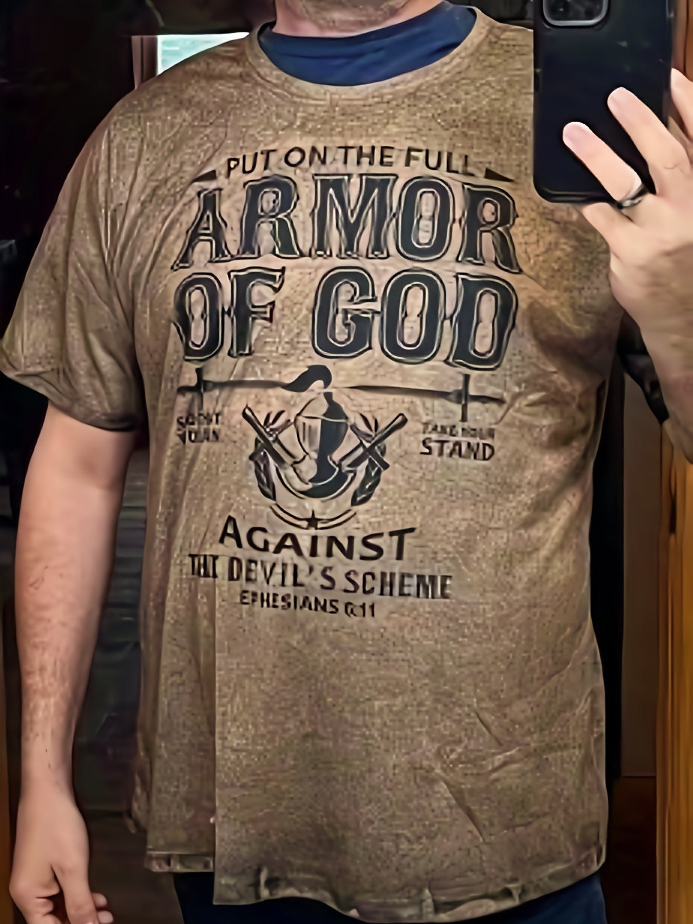 Men's Distressed Armor of God Graphic Tee
