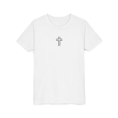 Minimalist | Youth Unisex Short Sleeve Tee with Cross Design