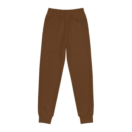 Minimalist | Muted Youth Joggers with Inspirational Cross Design - Comfortable & Stylish Activewear for Kids