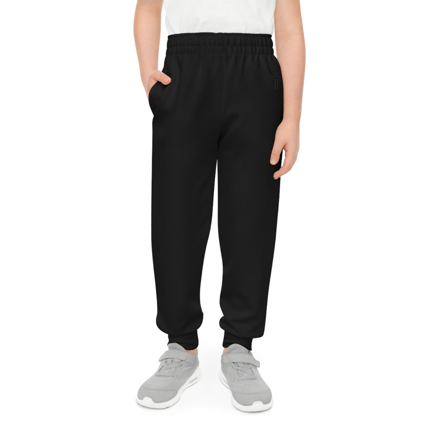 Minimalist | Muted Youth Joggers with Inspirational Cross Design - Comfortable & Stylish Activewear for Kids
