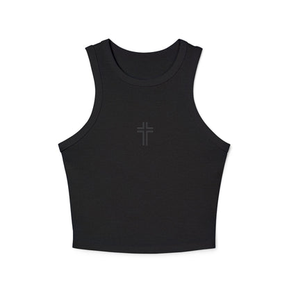 Minimalist | Women's Micro Rib Racer Cross Design Tank Top