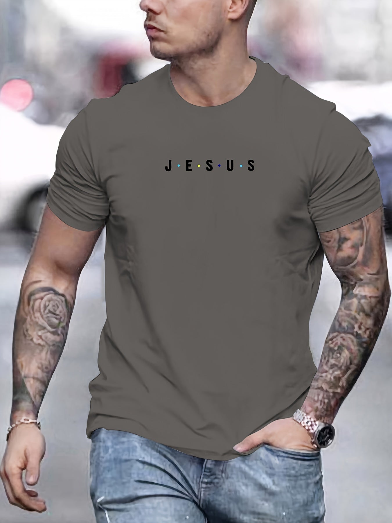 Jesus Minimalist Print Men's T-Shirt