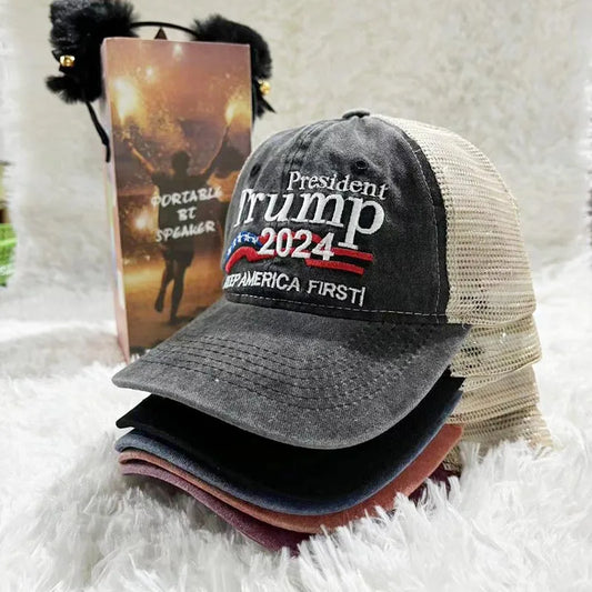 Make America Great Again Distressed Trucker Cap 2024