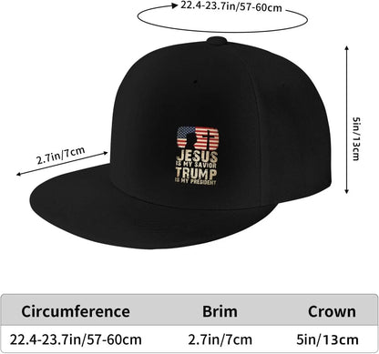 Jesus is My Savior Trump is My President Flat Bill Baseball Cap