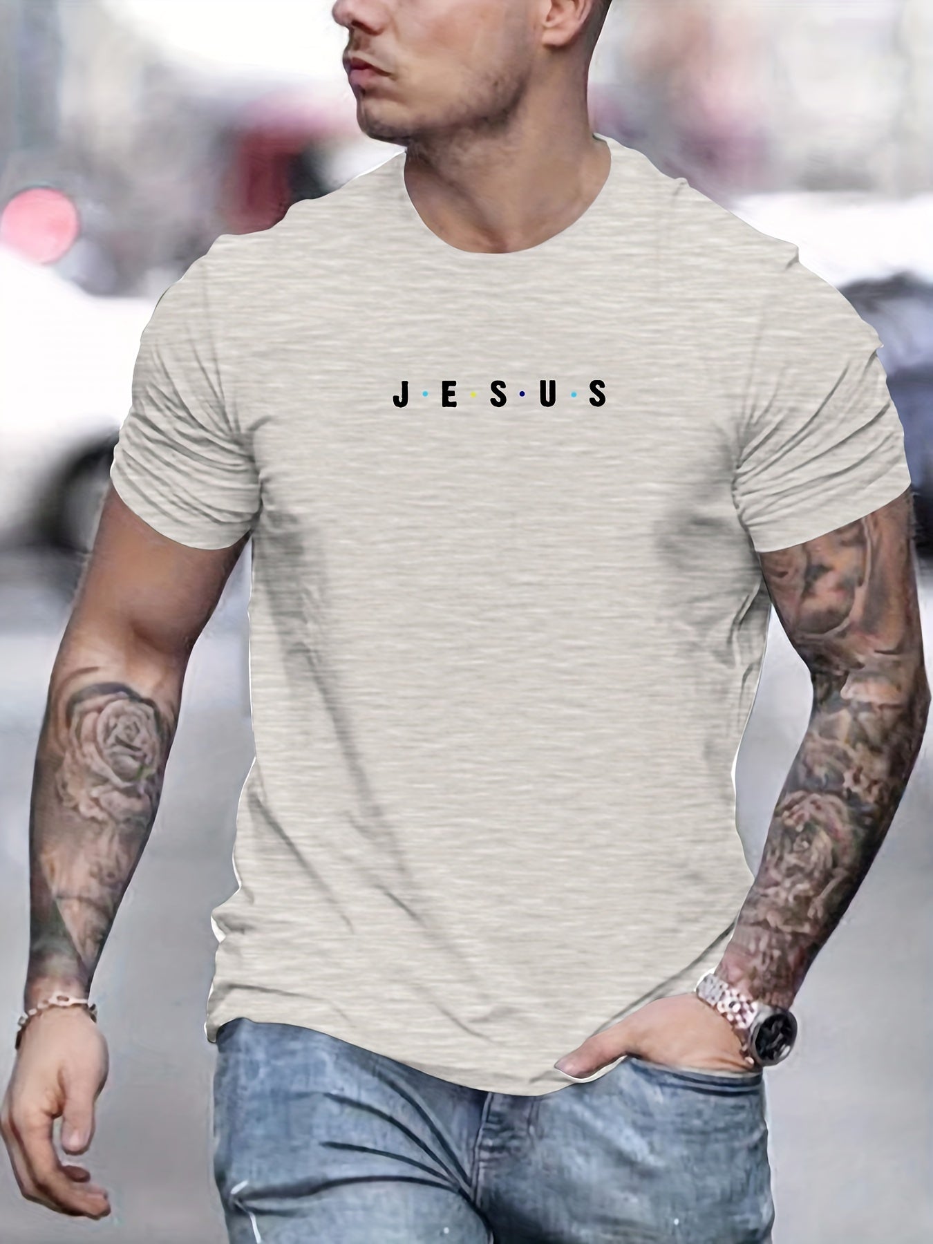 Jesus Minimalist Print Men's T-Shirt