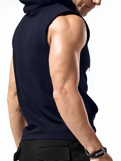 There's Power in the Name of Jesus Print Men's Sleeveless Hooded Tank Top