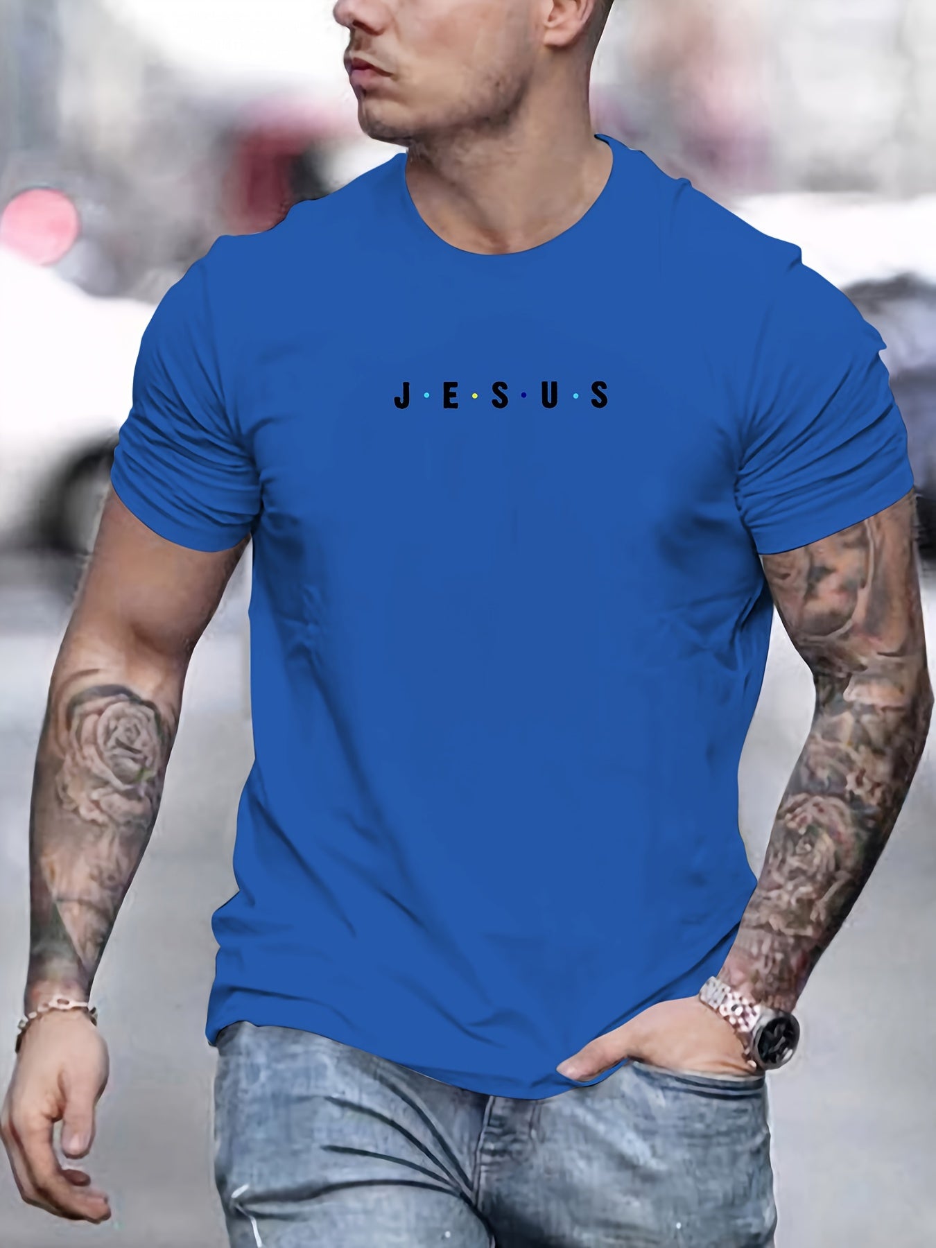 Jesus Minimalist Print Men's T-Shirt